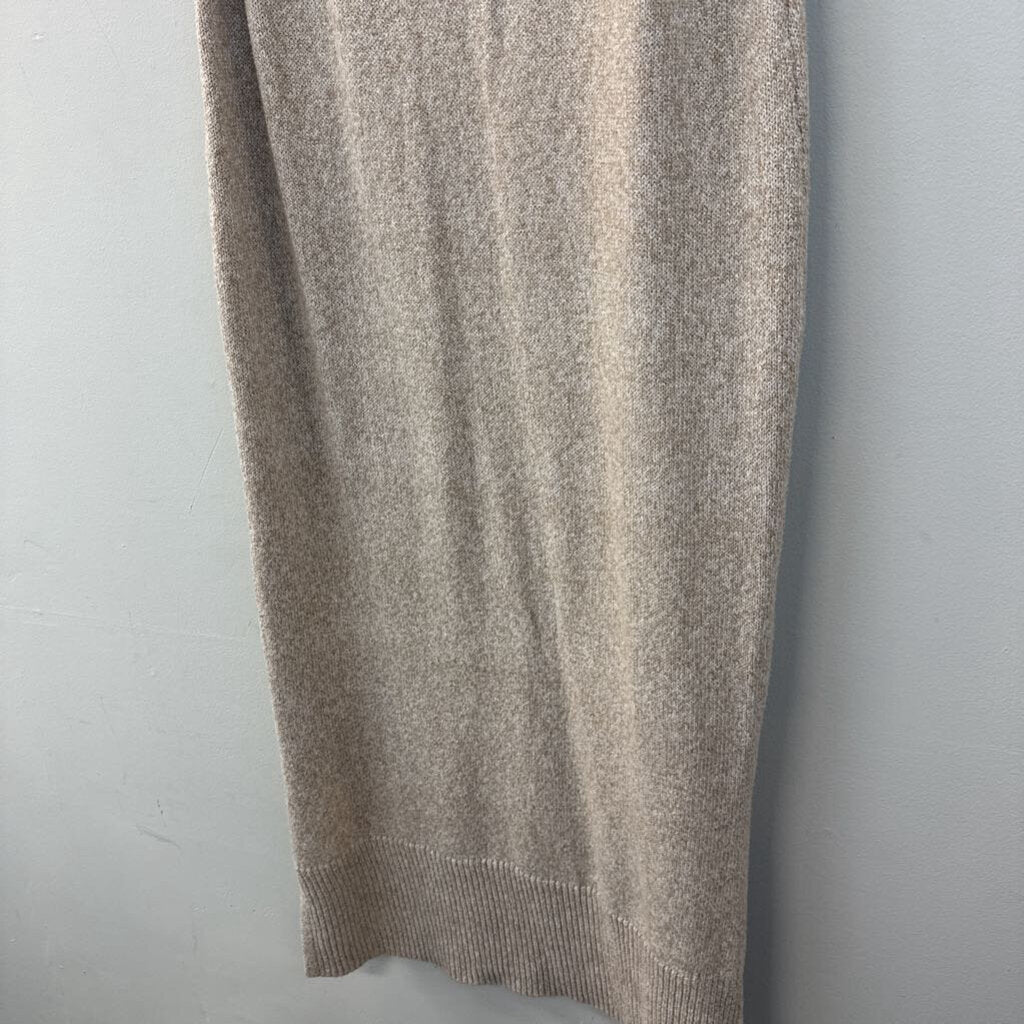 Rachel Zoe Biege Knit Sleeveless Turtleneck Maxi Dress Medium