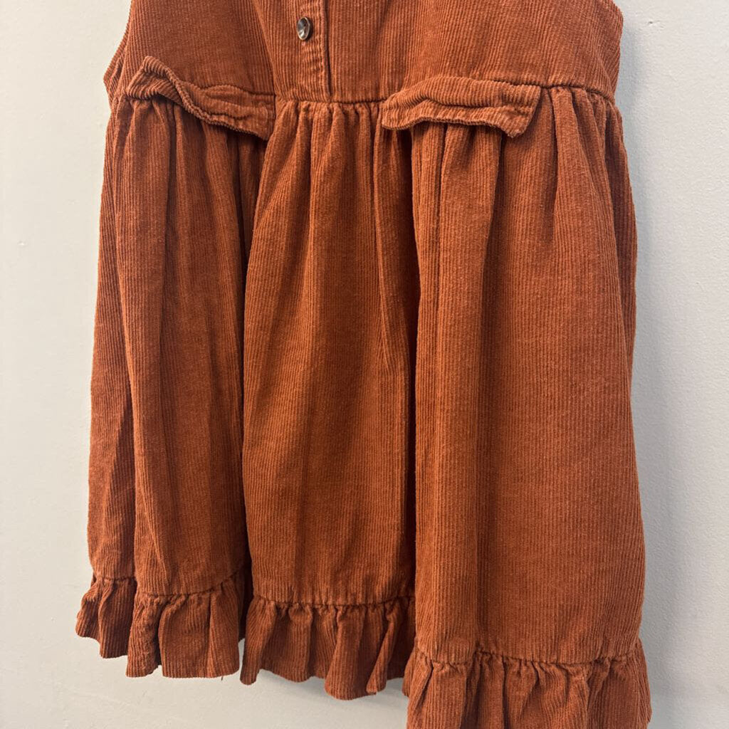 Mei Li Brown Corduroy Baby Doll Tunic Top Large