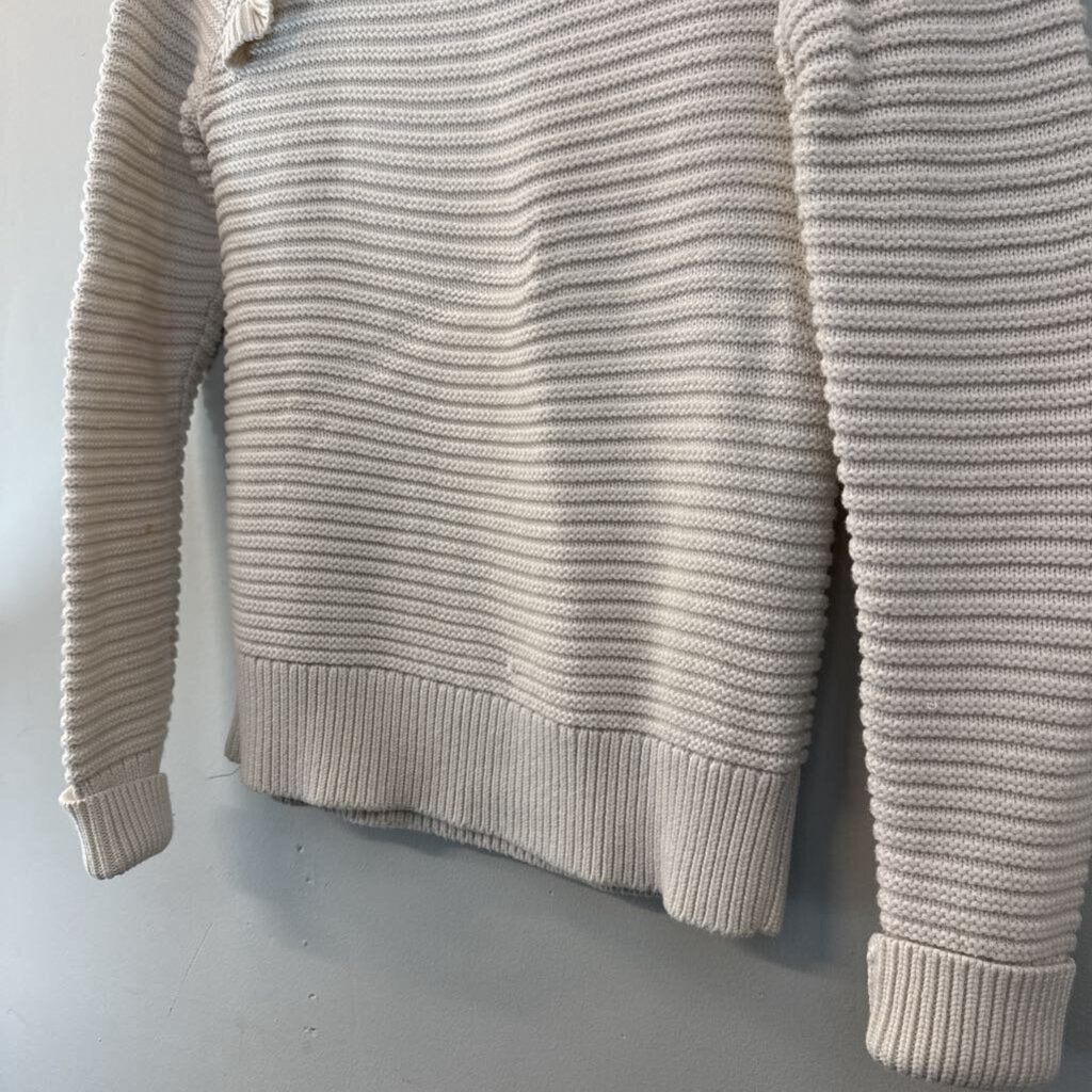 Banana Republic Cream Knit Ruffle Shoulder Sweater Top Medium