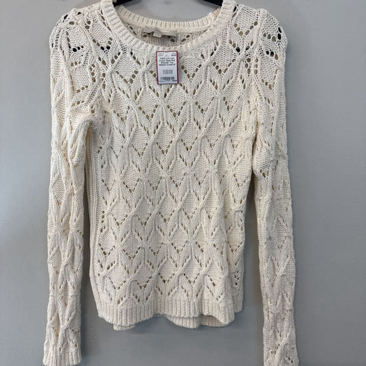 Loft Cream Open Knit Sweater Top Medium