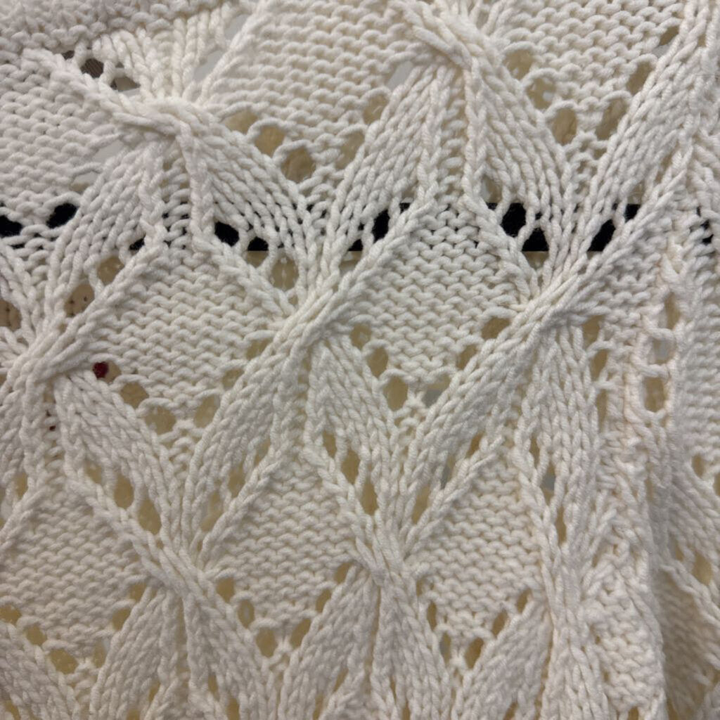 Loft Cream Open Knit Sweater Top Medium