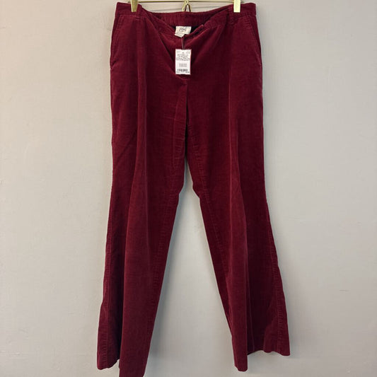 Loft Burgundy Corduroy Wide Leg Pants 6