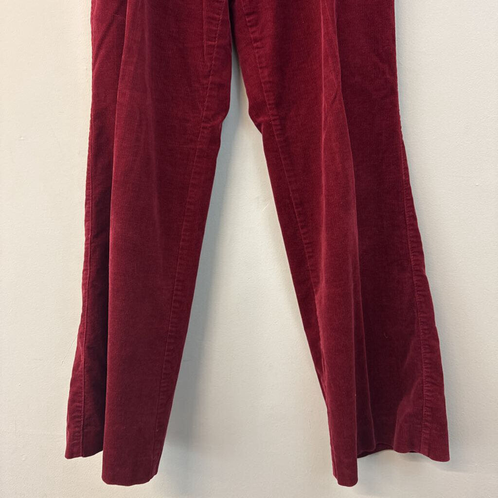 Loft Burgundy Corduroy Wide Leg Pants 6