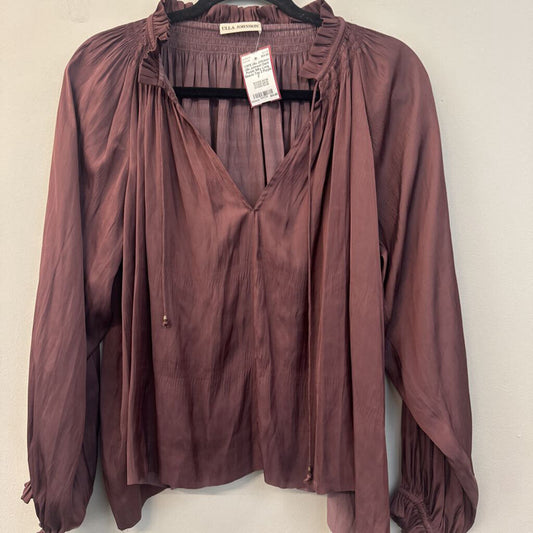 Ulla Johnson Dark Purple Silky Long Sleeve Top 2