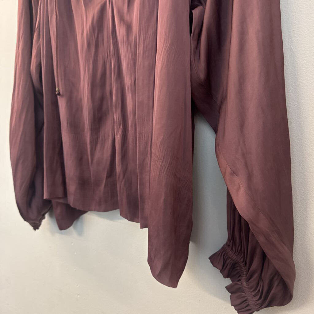 Ulla Johnson Dark Purple Silky Long Sleeve Top 2
