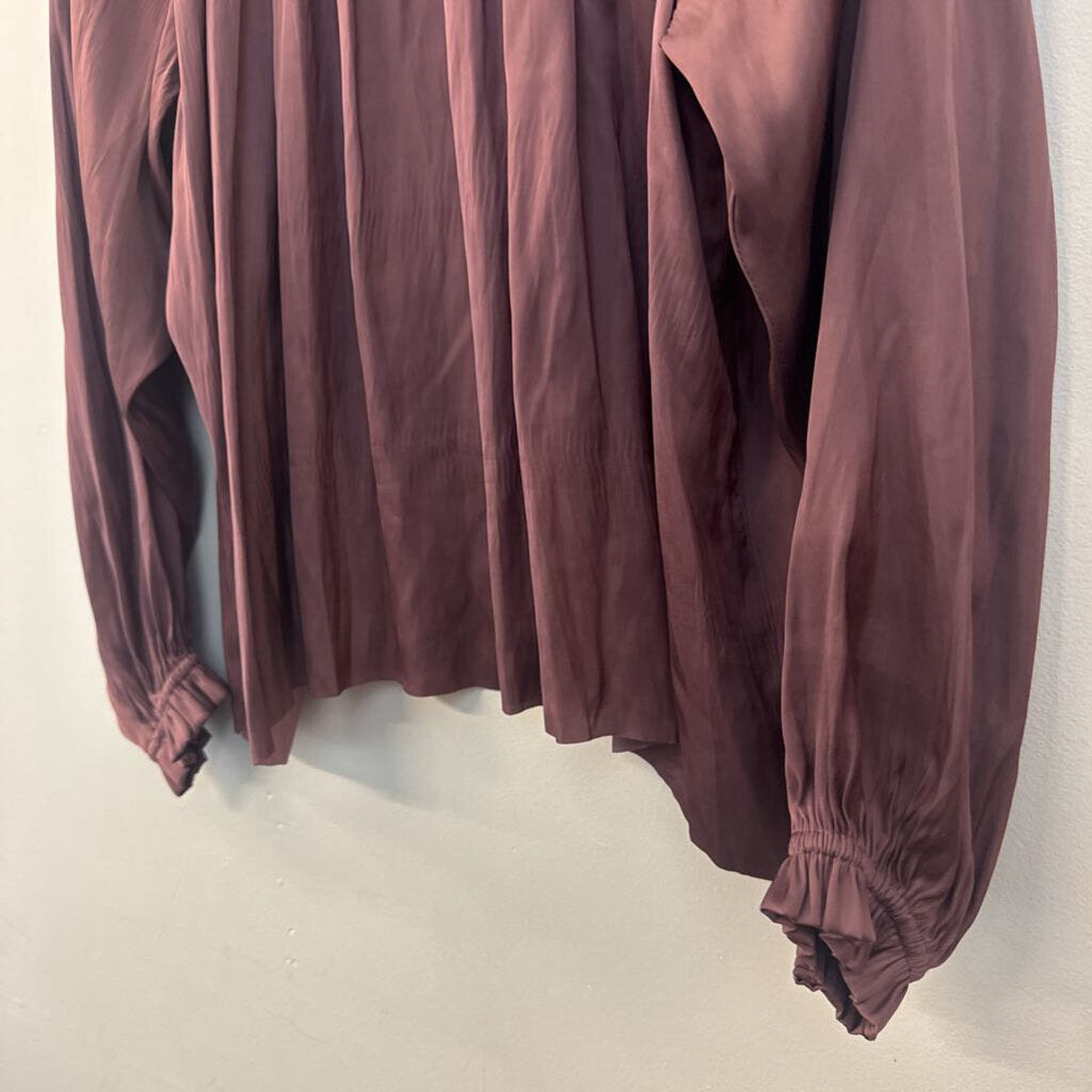 Ulla Johnson Dark Purple Silky Long Sleeve Top 2