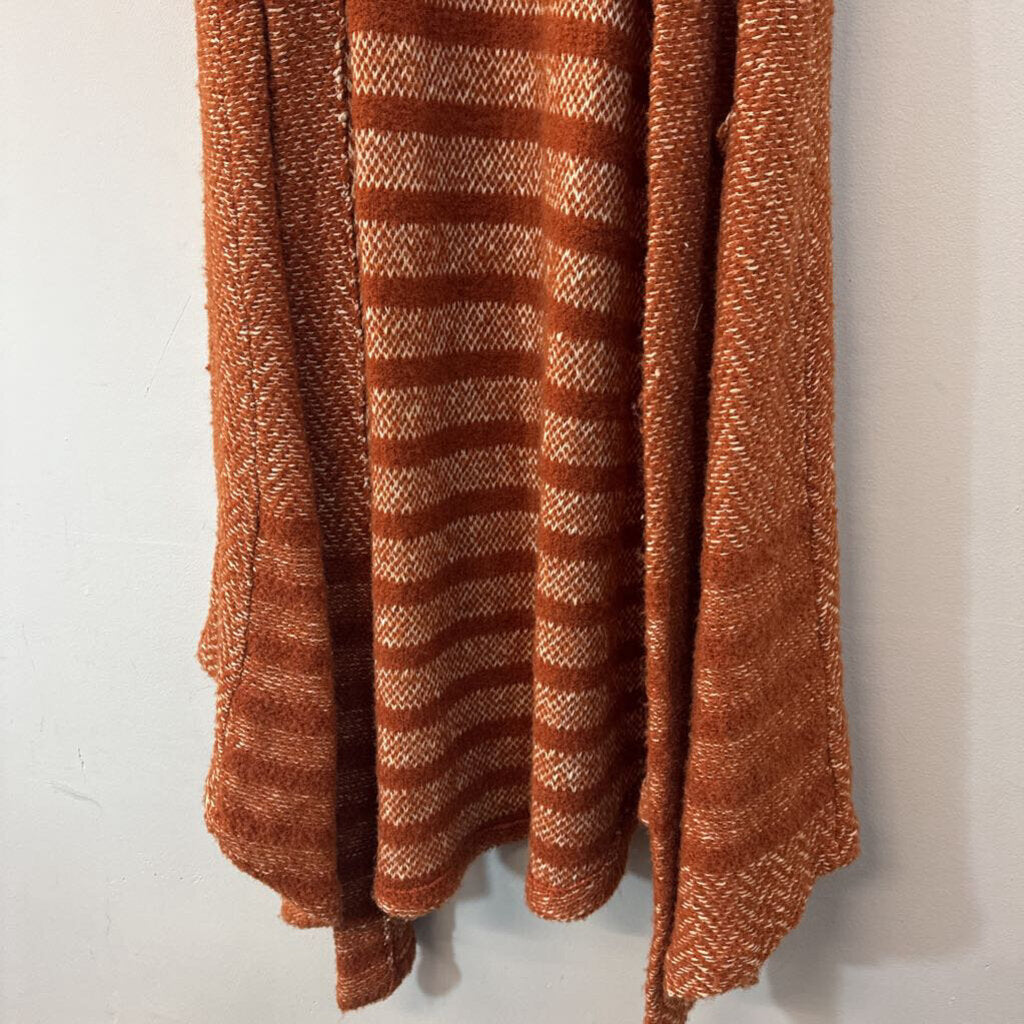 Free People Orange/ Cream Knit Vest Duster Extra Small