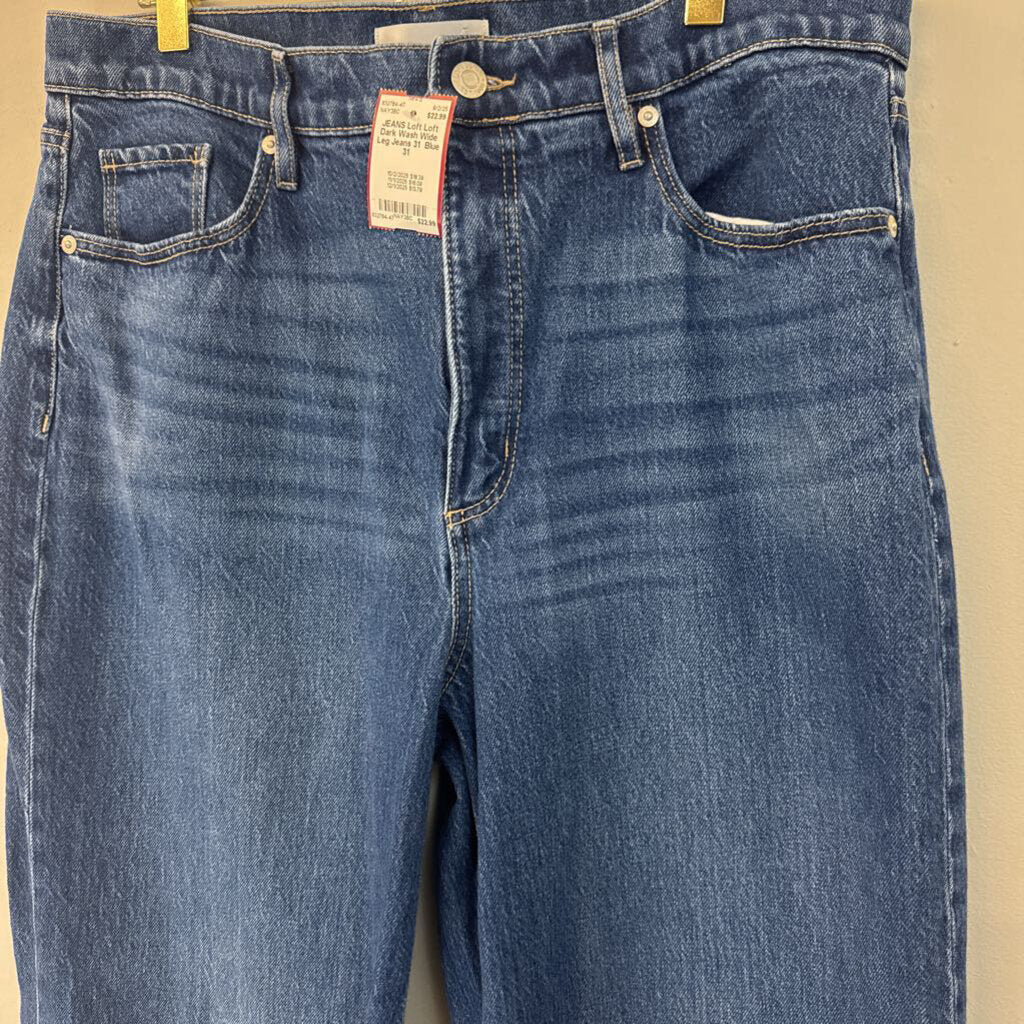 Loft Dark Wash Wide Leg Jeans 31
