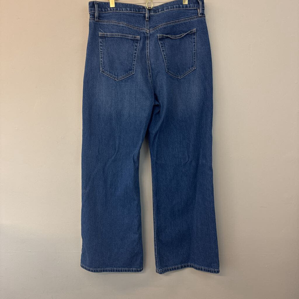 Loft Dark Wash Wide Leg Jeans 31