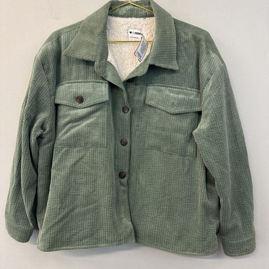 CiSono Green Corduroy Fleece Lined Shacket Medium