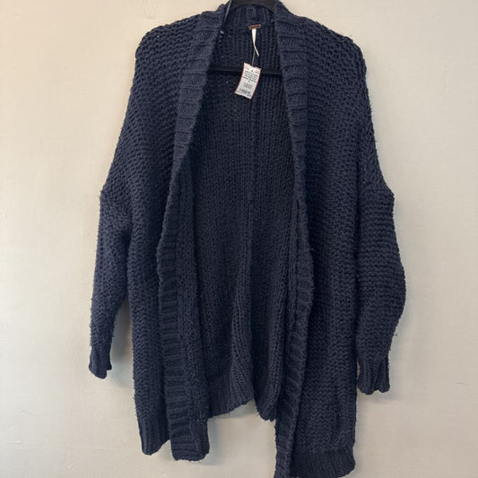 Free People Navy Knit Open Front Sweater Small