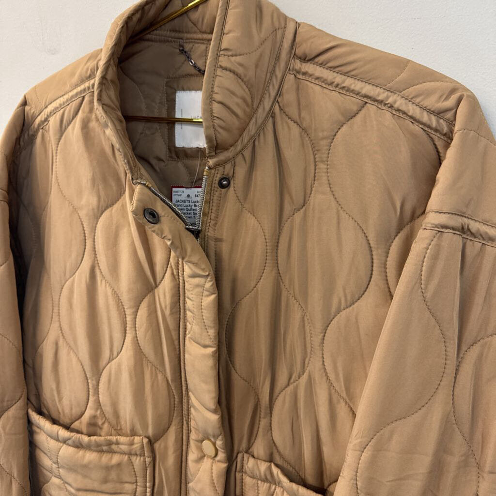 Lucky Brand Brown Quilted Zip Up Jacket Small