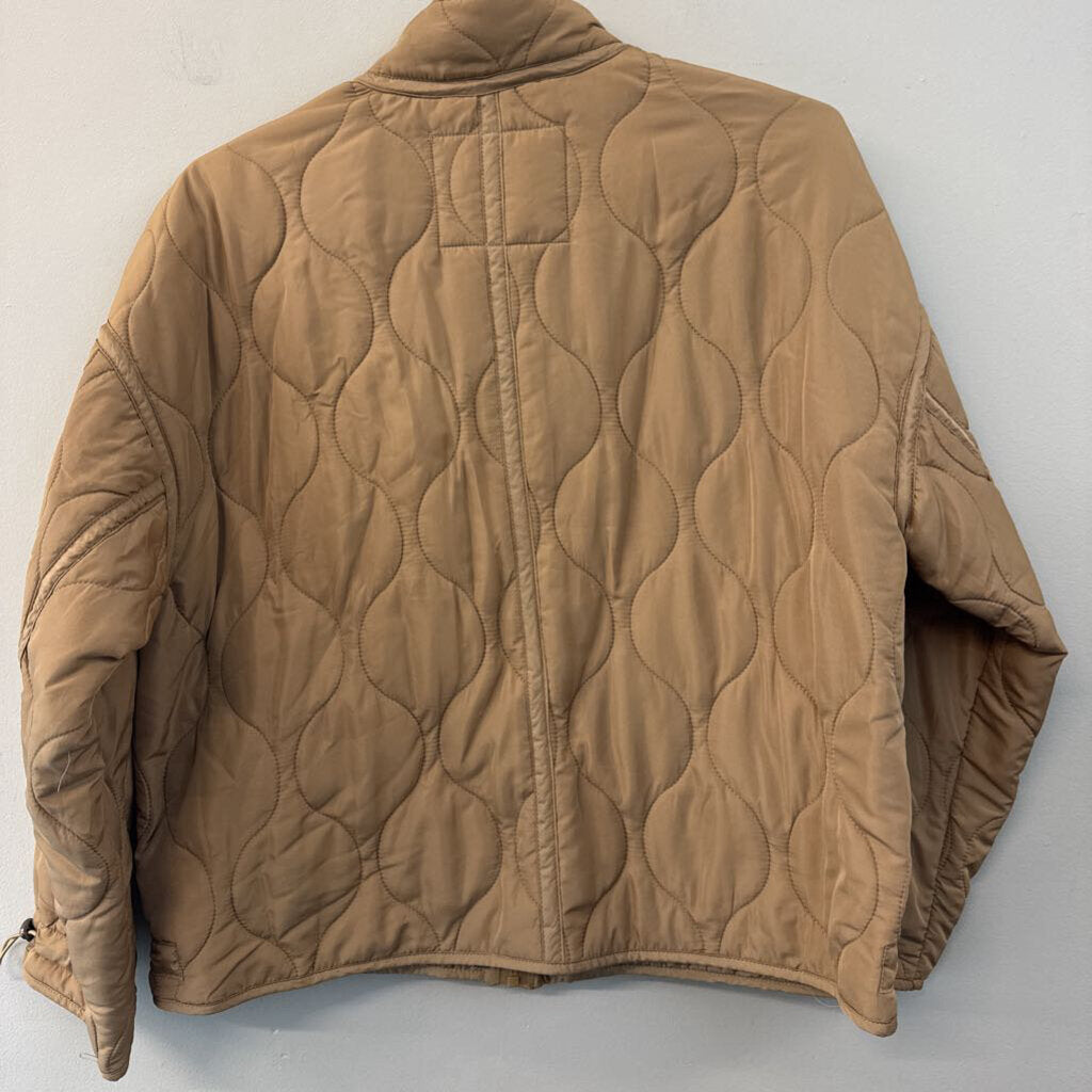 Lucky Brand Brown Quilted Zip Up Jacket Small