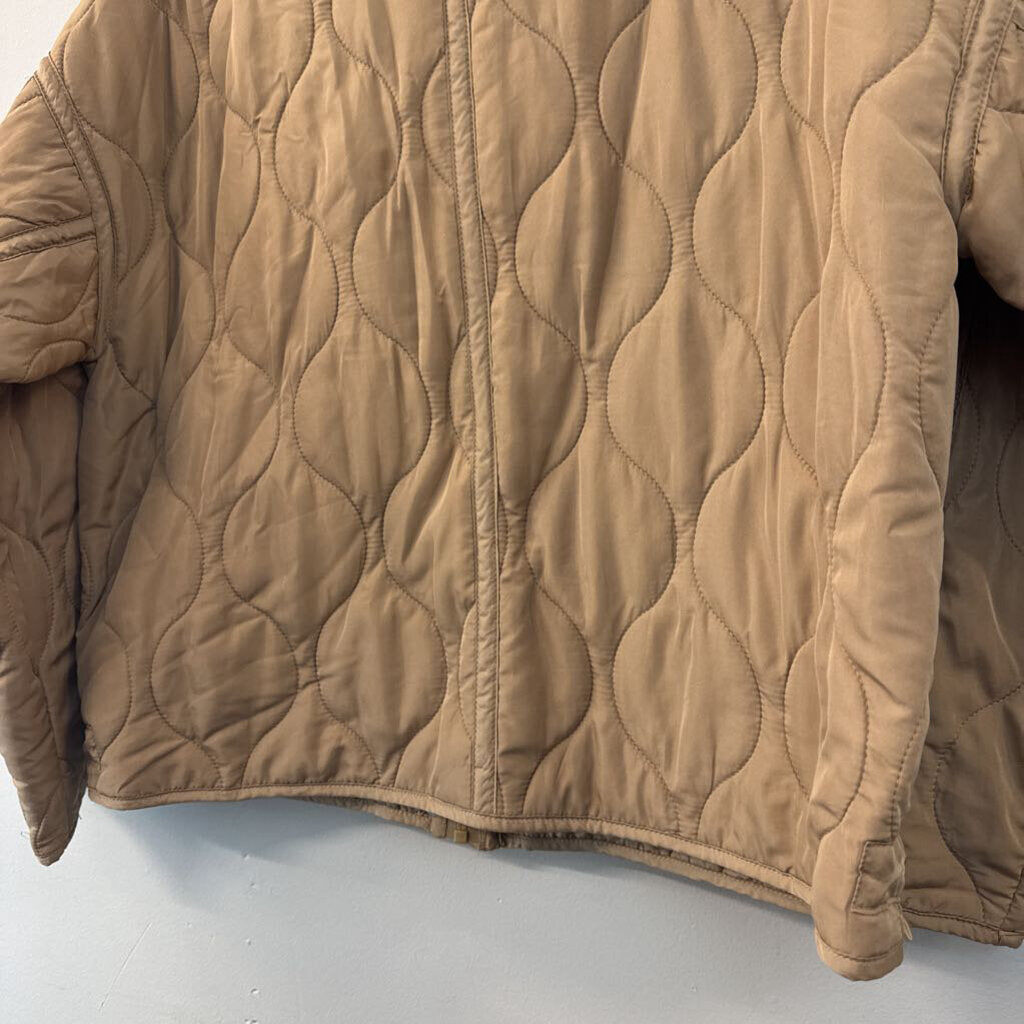 Lucky Brand Brown Quilted Zip Up Jacket Small