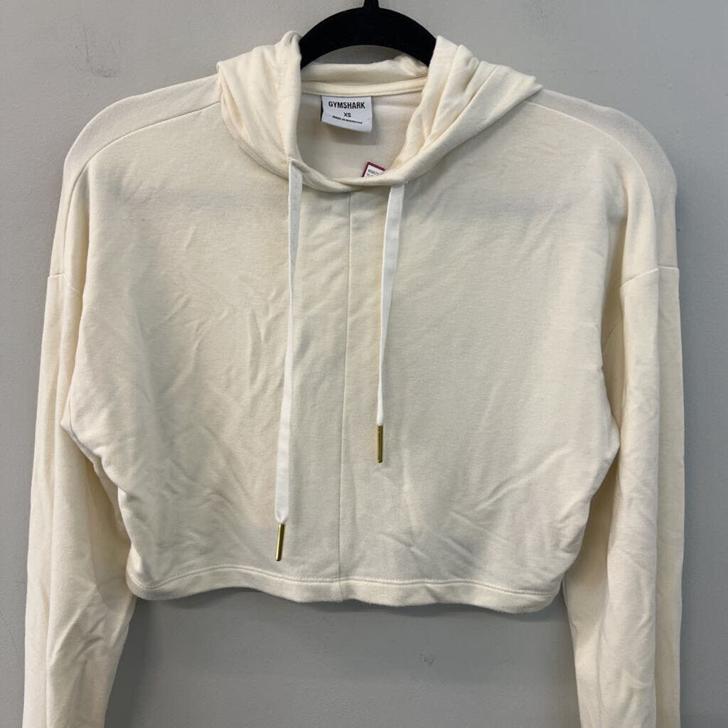 Gym Shark Whitney Simmons Cream Joggers/ Cropped Hoodie Set Extra Small
