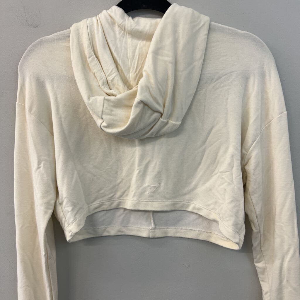 Gym Shark Whitney Simmons Cream Joggers/ Cropped Hoodie Set Extra Small