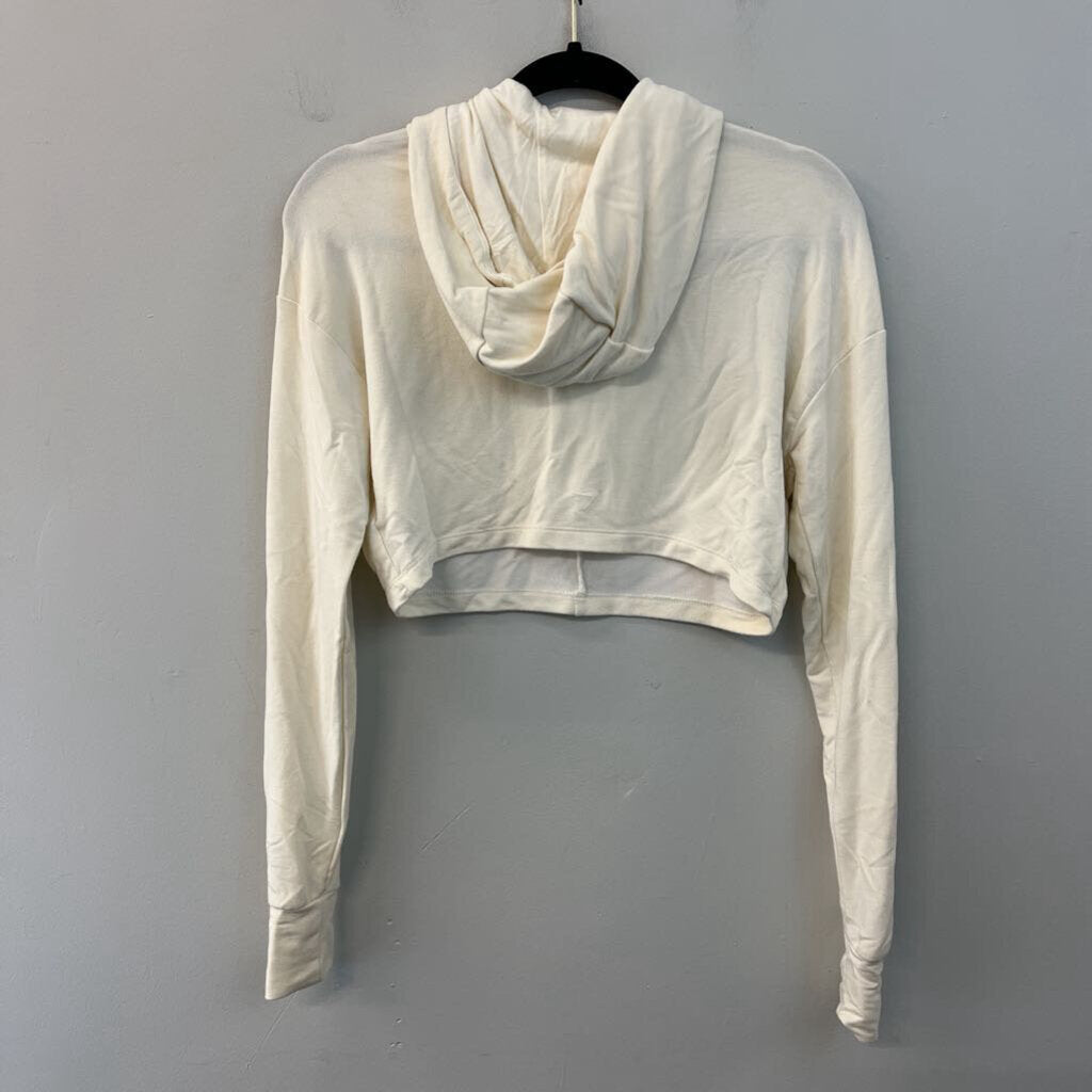 Gym Shark Whitney Simmons Cream Joggers/ Cropped Hoodie Set Extra Small