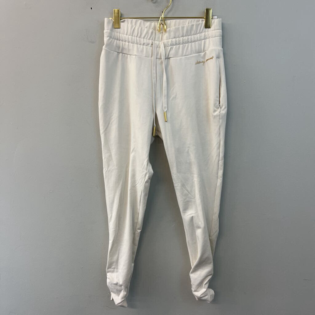 Gym Shark Whitney Simmons Cream Joggers/ Cropped Hoodie Set Extra Small