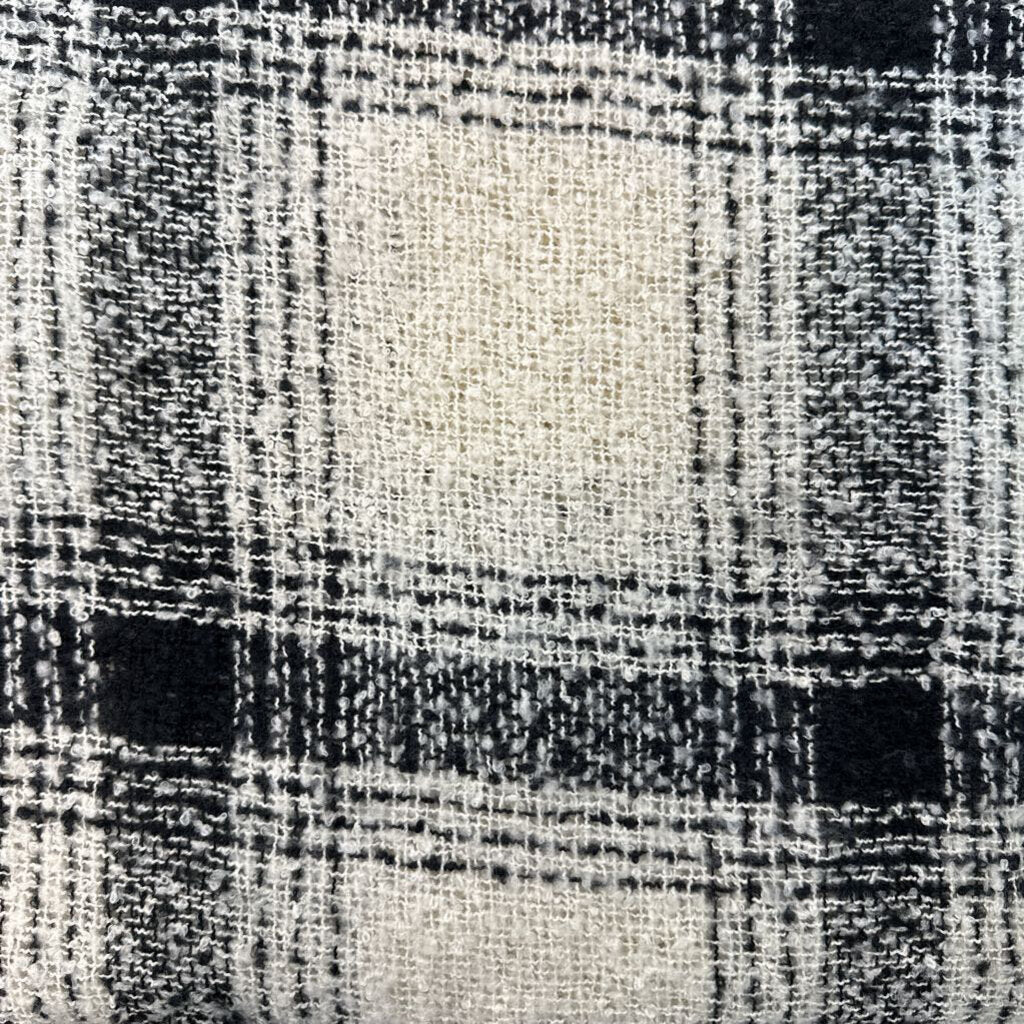 Cream/ Black Plaid Knit Blanket Scarf