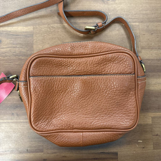 J Crew Brown Pebbled Leather Crossbody Purse