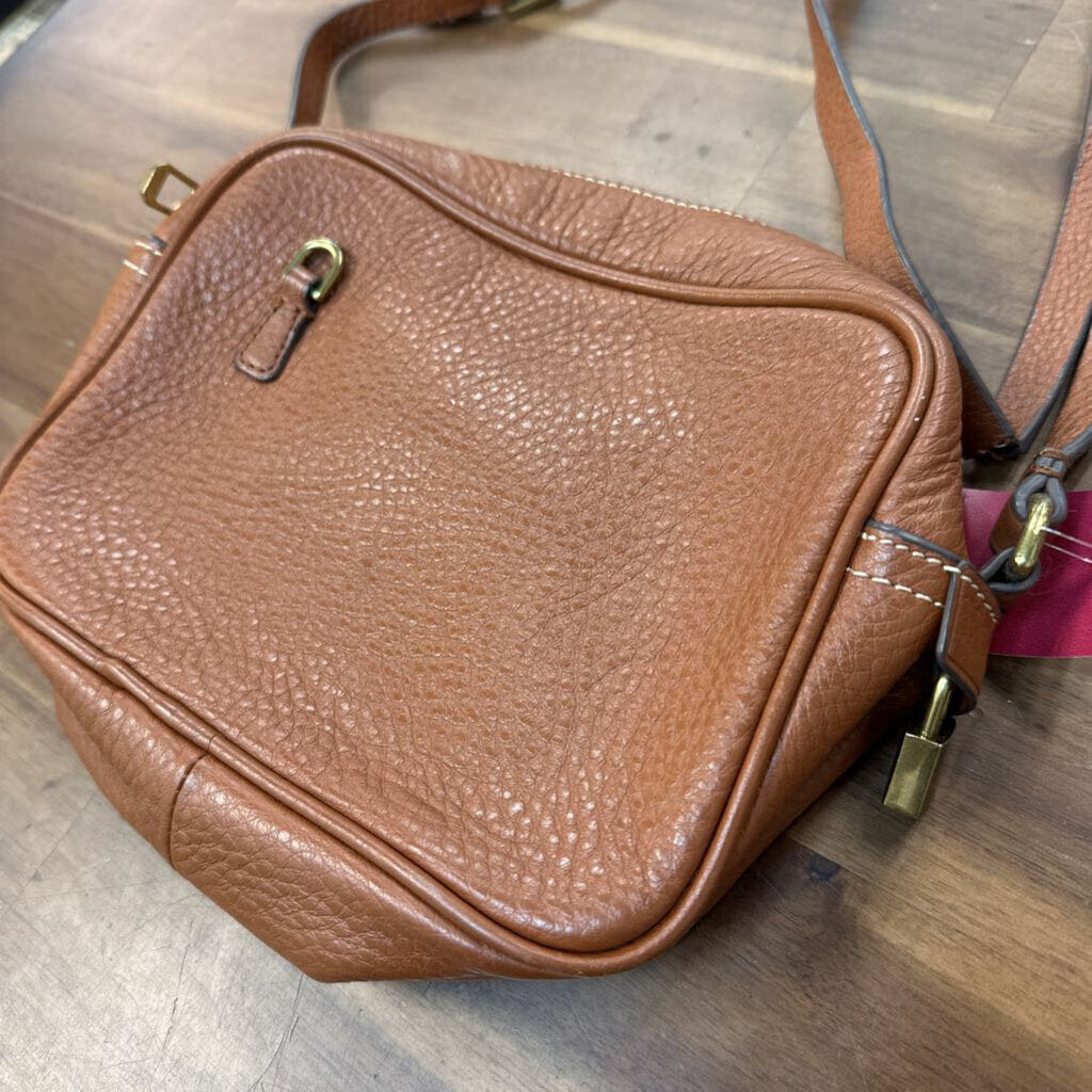 J Crew Brown Pebbled Leather Crossbody Purse