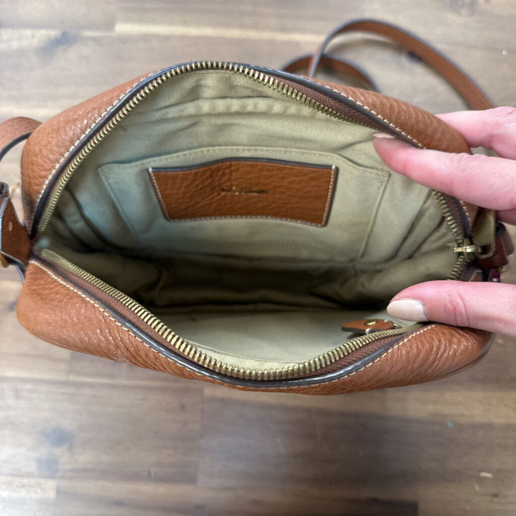 J Crew Brown Pebbled Leather Crossbody Purse