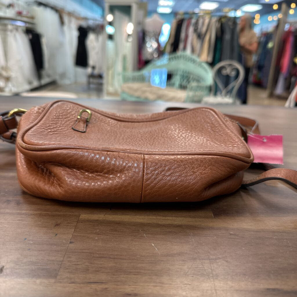 J Crew Brown Pebbled Leather Crossbody Purse