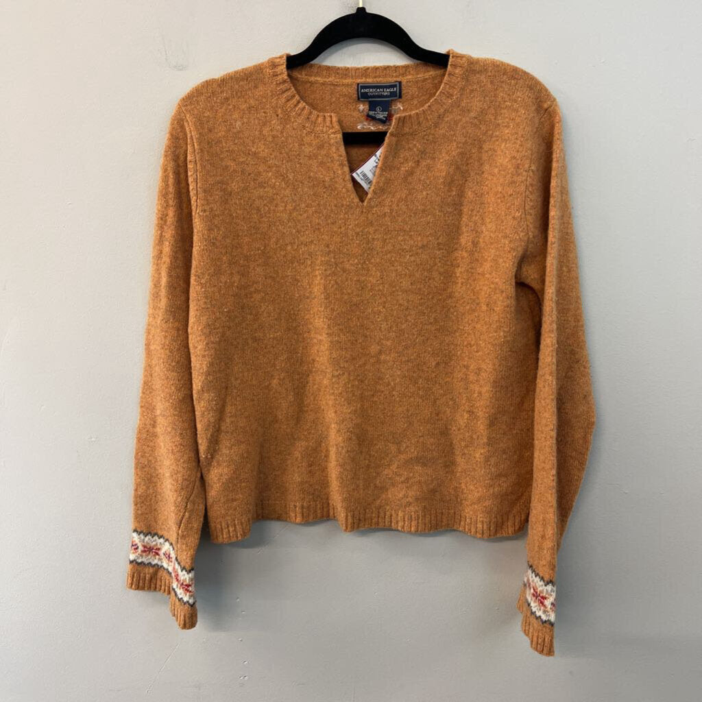 American Eagle Orange/ Brown Sweater Top Large