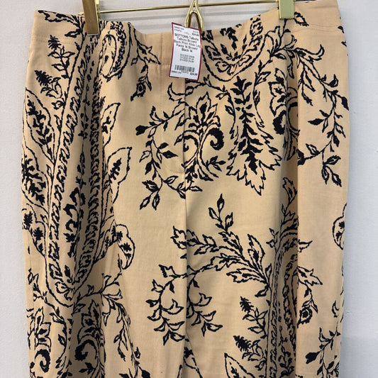 Talbots Brown/ Black Print Wide Leg Pants 14