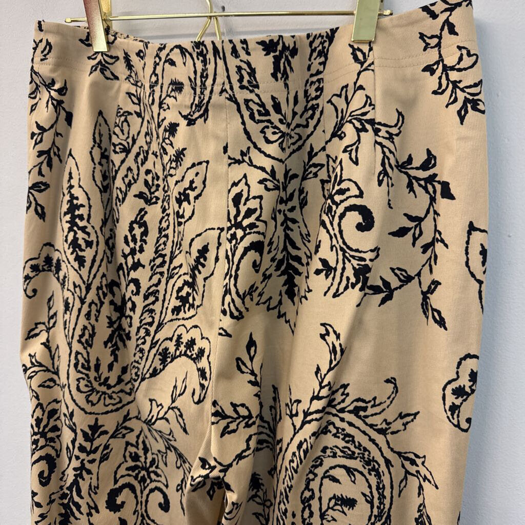 Talbots Brown/ Black Print Wide Leg Pants 14