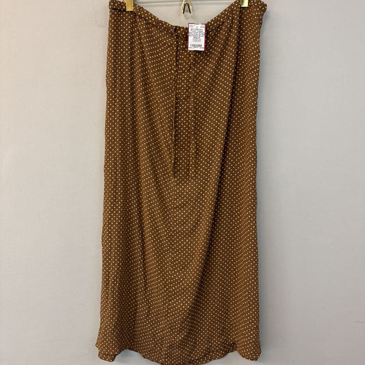 Vintage New Frontier Brown/ White Polka Dot Midi Skirt Medium