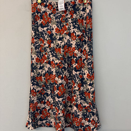Prana Navy/ Pink Print Midi Skirt Extra Small