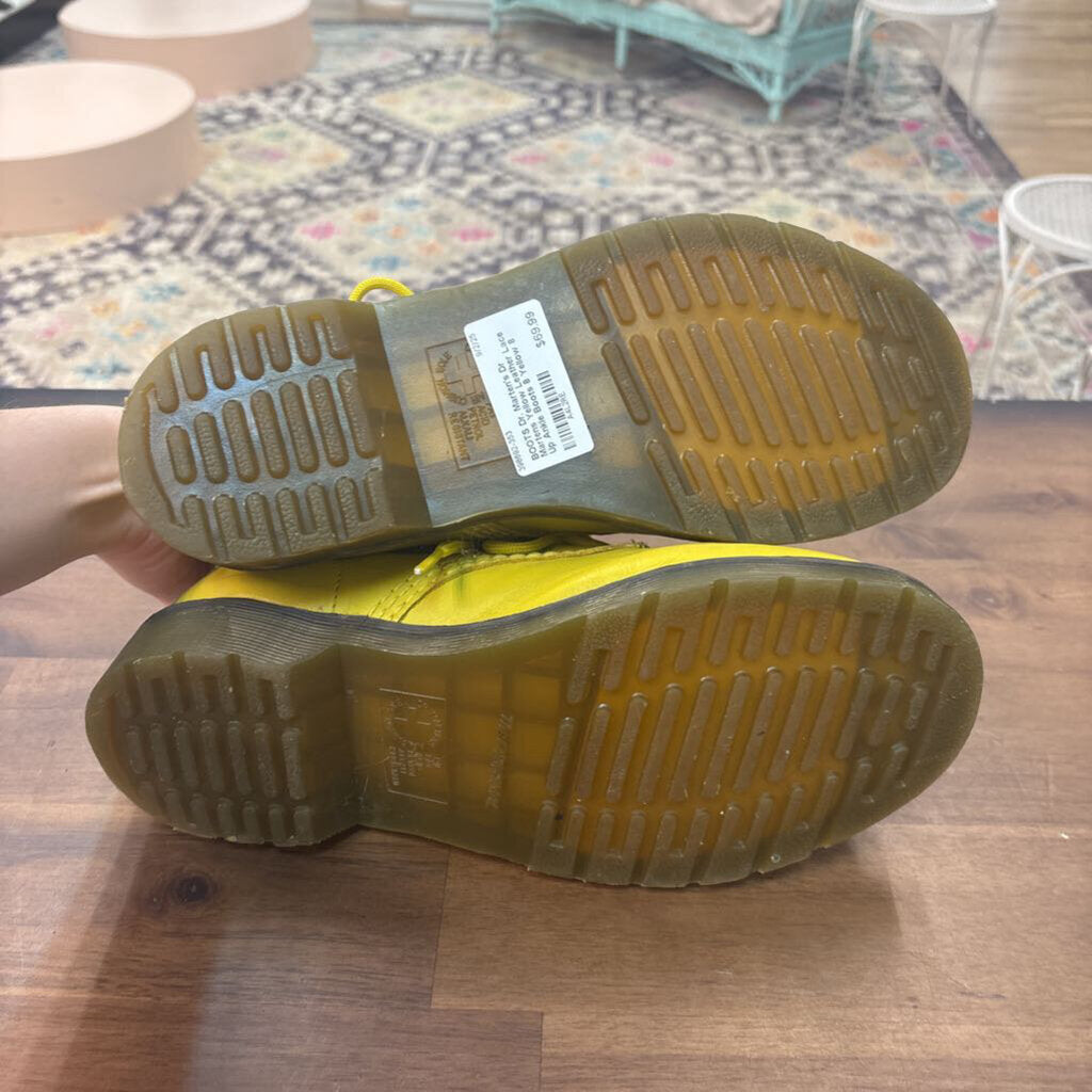Dr Martens Yellow Leather Lace Up Ankle Boots 8
