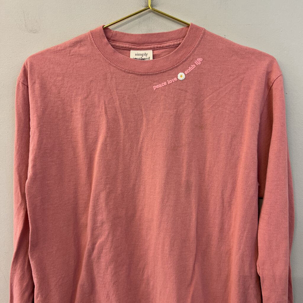 Simply Southern Pink Nurse Life Long Sleeve Graphic Tee Medium