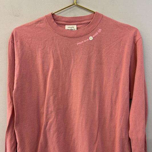 Simply Southern Pink Nurse Life Long Sleeve Graphic Tee Medium