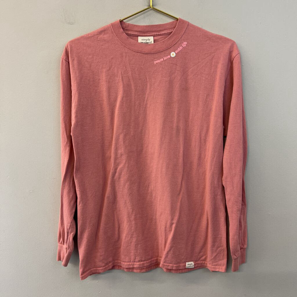 Simply Southern Pink Nurse Life Long Sleeve Graphic Tee Medium