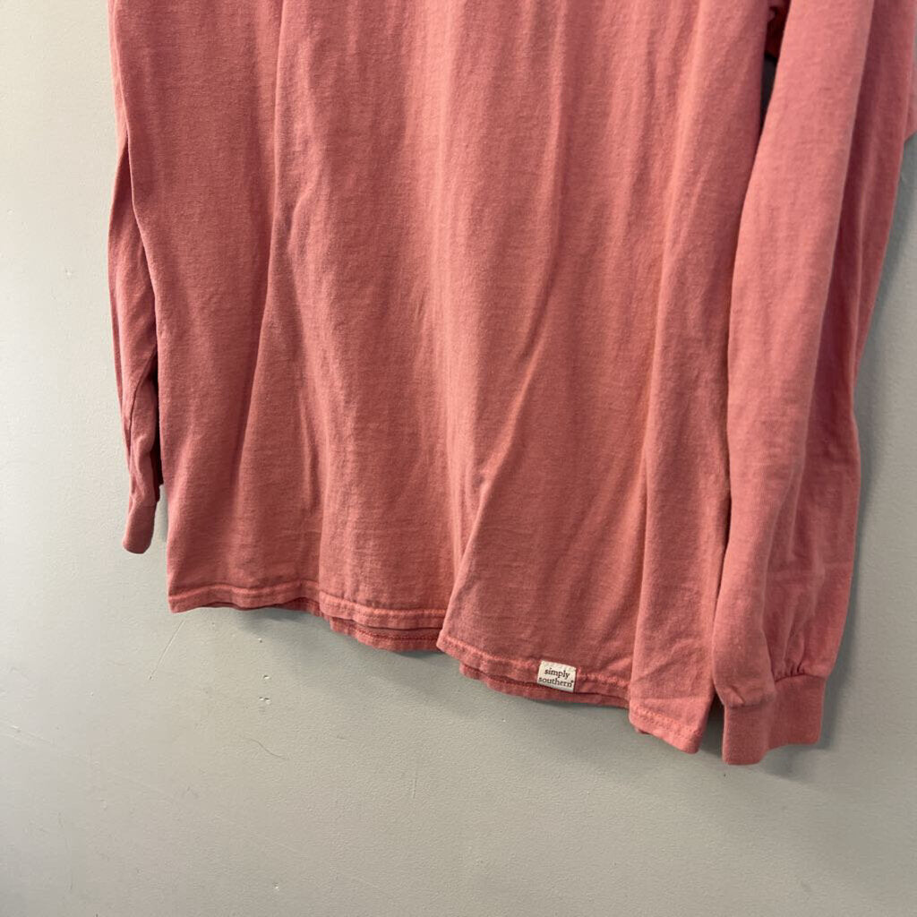 Simply Southern Pink Nurse Life Long Sleeve Graphic Tee Medium