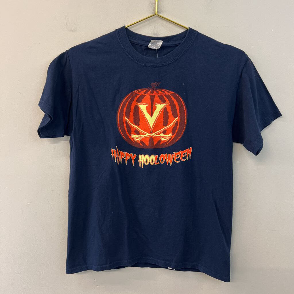 Navy/ Orange UVA Happy Halloween Short Sleeve Graphic Tee Small