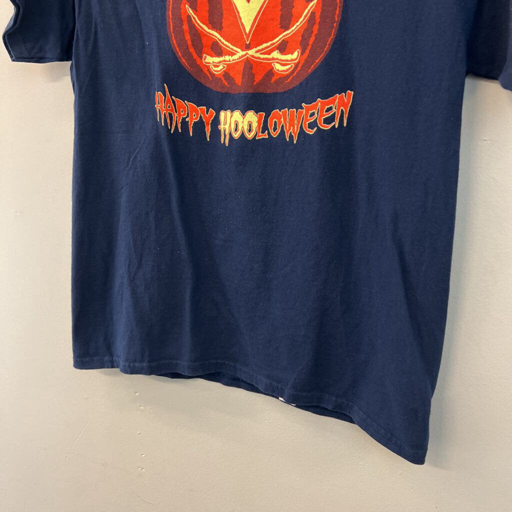 Navy/ Orange UVA Happy Halloween Short Sleeve Graphic Tee Small