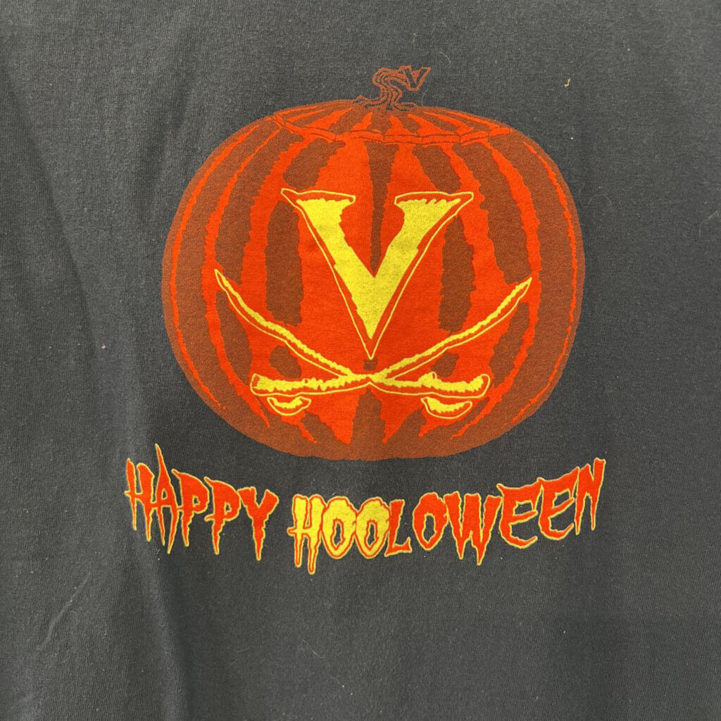 Navy/ Orange UVA Happy Halloween Short Sleeve Graphic Tee Small
