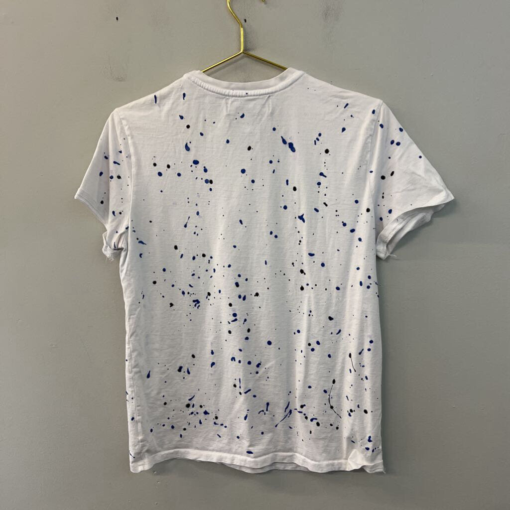 GFTD Los Angeles White/ Black Road To Riches Embellished Short Sleeve Graphic Tee Small