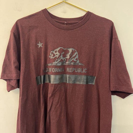 Ring of Fire Burgundy/ Black California Republic Short Sleeve Graphic Tee Extra Large