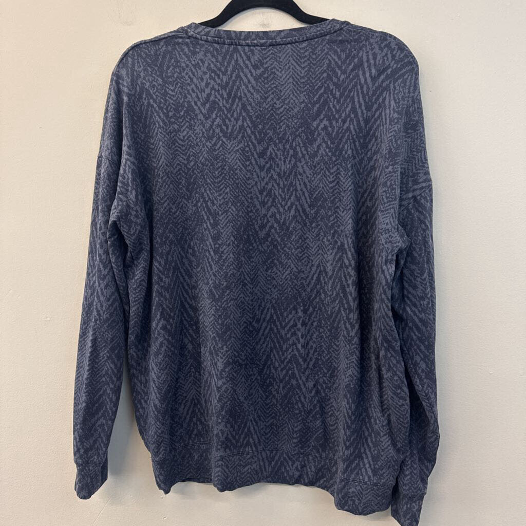 Athleta Blue Print Long Sleeve Top Medium