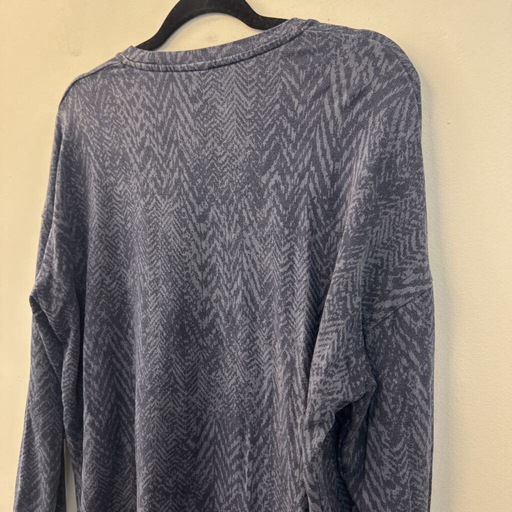 Athleta Blue Print Long Sleeve Top Medium