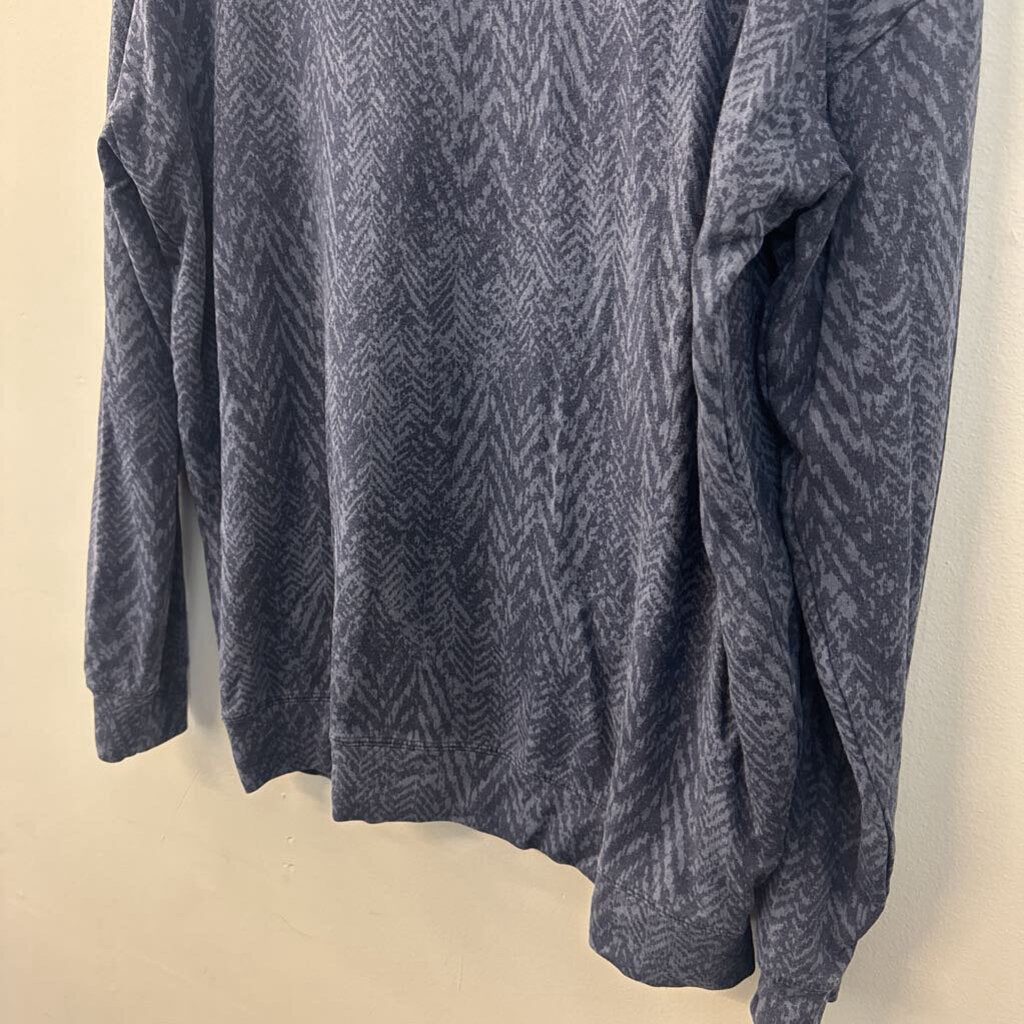 Athleta Blue Print Long Sleeve Top Medium