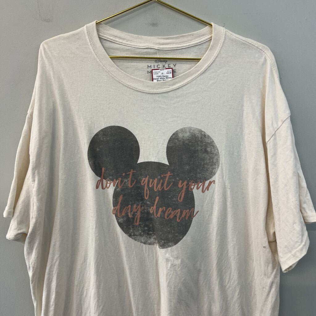 Disney White Mickey Short Sleeve Graphic Tee 2X