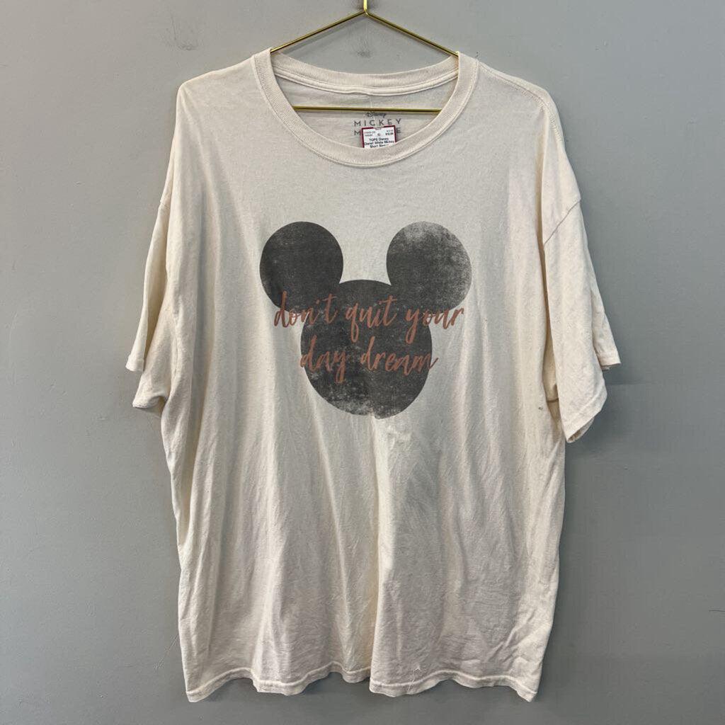 Disney White Mickey Short Sleeve Graphic Tee 2X