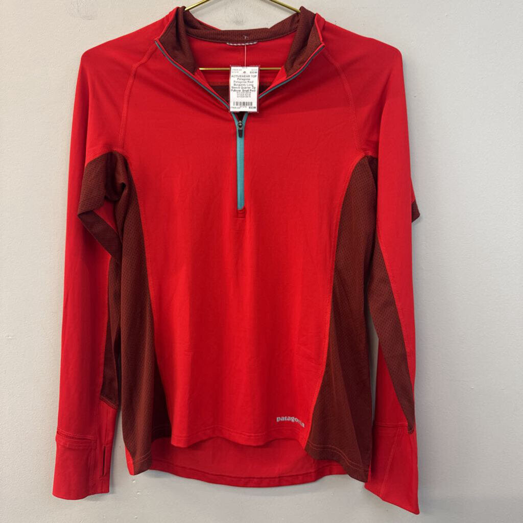 Patagonia Red/ Burgundy Long Sleeve Quarter Zip Pullover Small