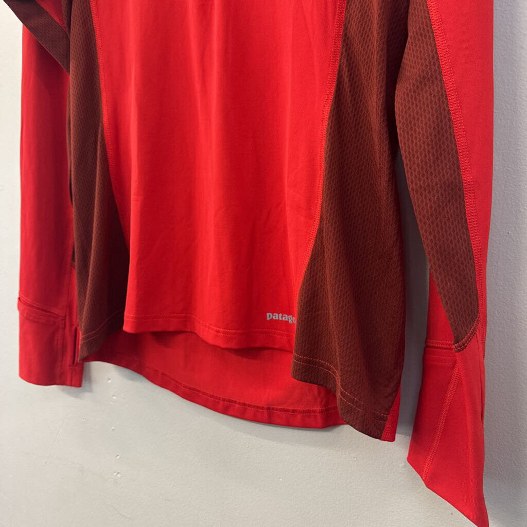 Patagonia Red/ Burgundy Long Sleeve Quarter Zip Pullover Small