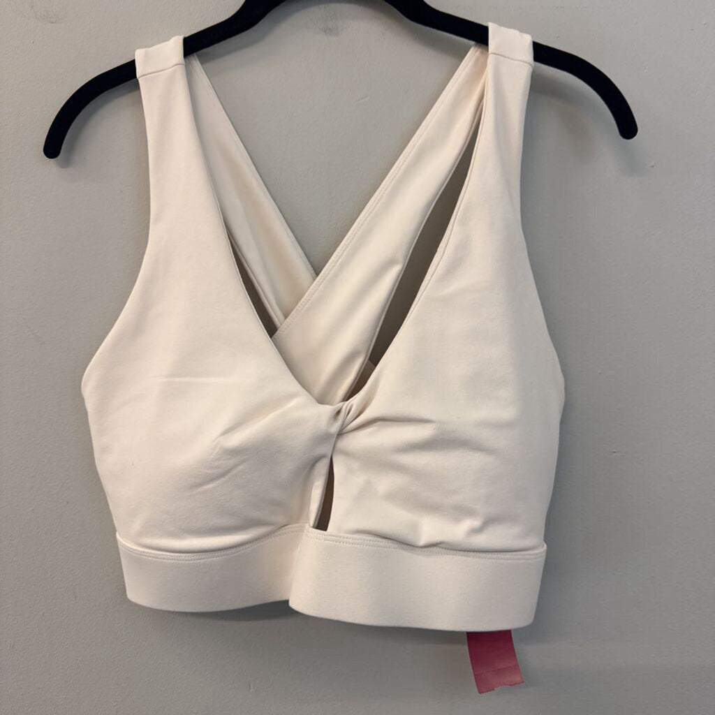 Fabletics Cream Knot Front Sports Bra XXL